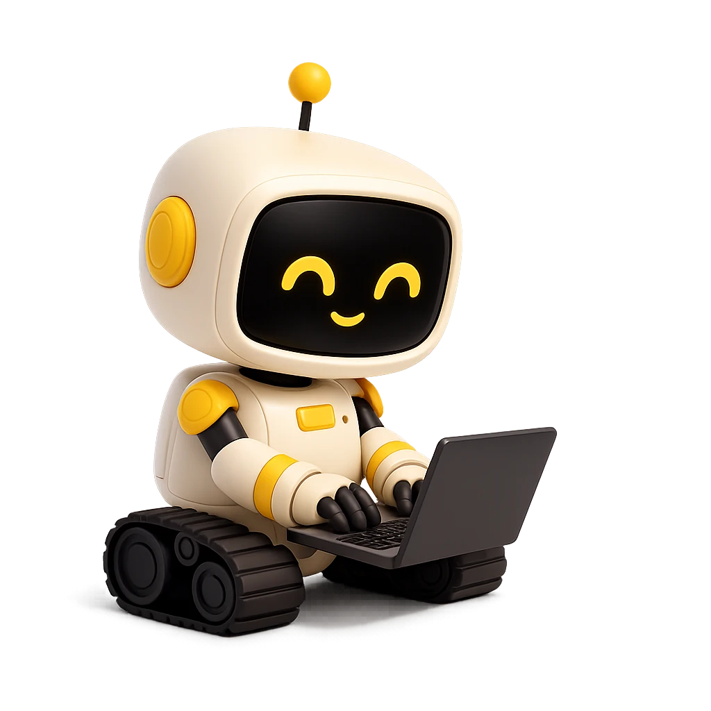 Sunny typing on a laptop